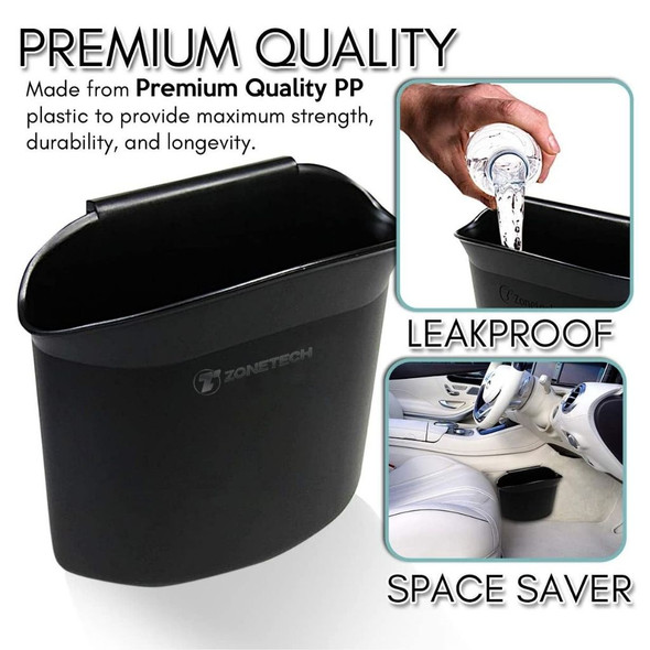 Zone Tech Portable Hanging Mini Car Garbage Can product image