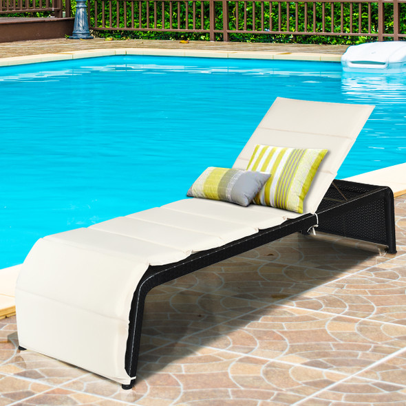Patio Rattan Chaise Recliner Lounge Chair (Set of 2) product image