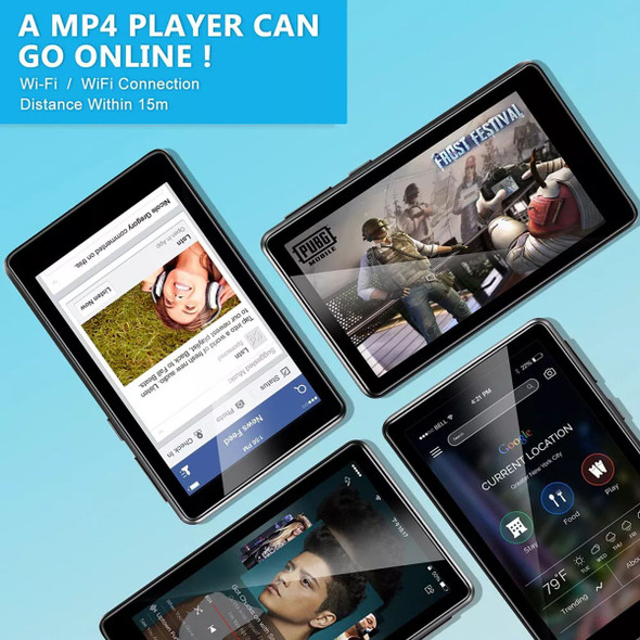 32GB MP3 Player with Bluetooth and WiFi,MP3 Player with Spotify,Audible,Pandora,Amazon Music,Android 4In Touchscreen Music Player product image