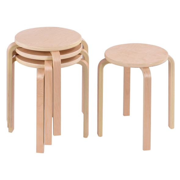 17-Inch Bentwood Stools with Round Top (Set of 4) product image