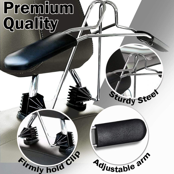 Zone Tech® Chrome Headrest Car Hanger product image