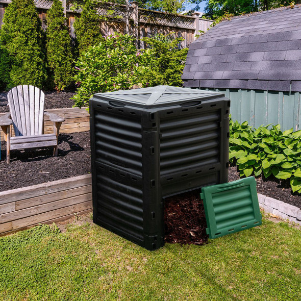 80-Gallon Compost Bin with Large Openable Lid and Bottom Exit Door product image
