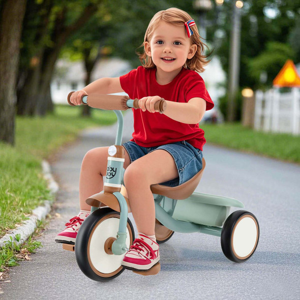 Kids Tricycle  with Adjustable Seat and Storage Basket product image