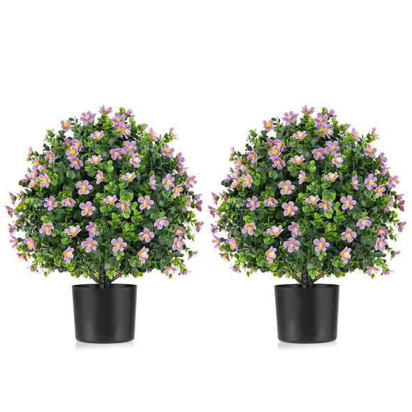 Artificial Topiary Plants with Flowers (2-Pack) product image