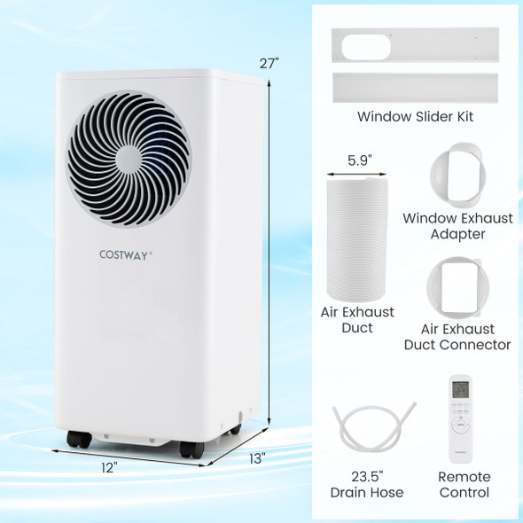 8200/10000 BTU Portable Air Conditioner with 3 Fan Speeds and 4 Modes product image
