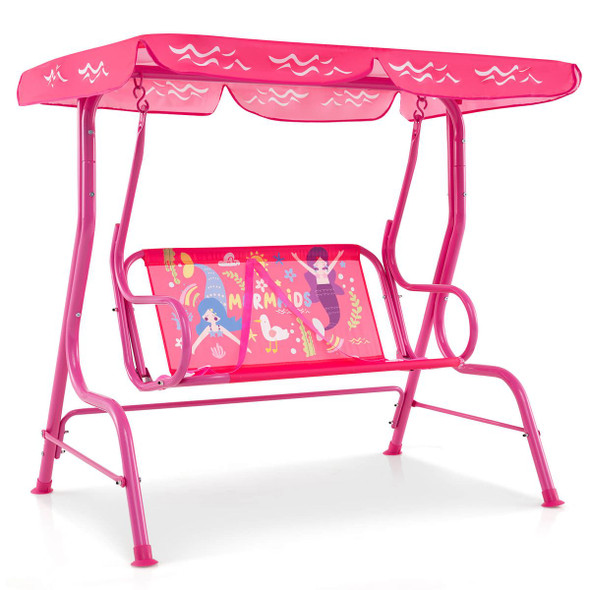 2-Seat Toddler Porch Swing with Metal Stand and Adjustable Canopy product image