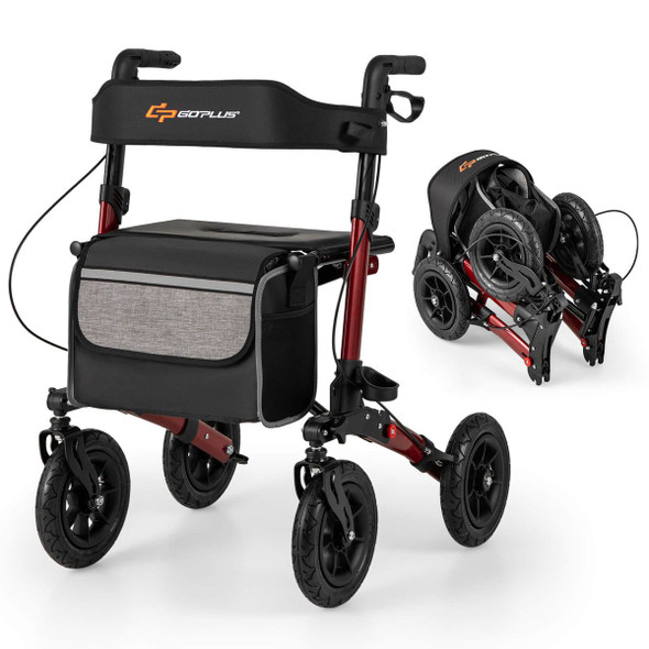 Folding Walker with 9" Pneumatic Tires and Adjustable Handle Height product image