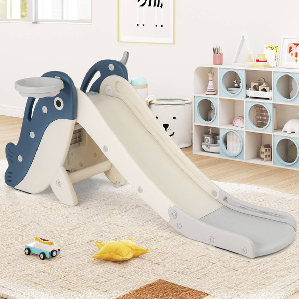 4-in-1 Toddler Slide Playground with Basketball and Rings product image