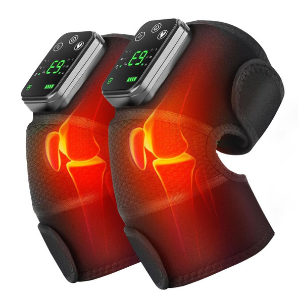 Cordless Knee Massager Heat Vibration Knee Heating Pad Electric Massage-Black 2 Pack product image