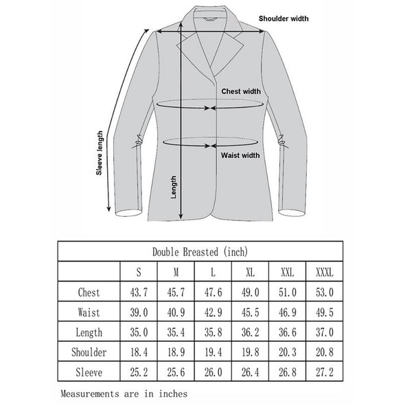 Men's Double- or Single-Breasted Peacoat Wool Blend Dress Jacket product image