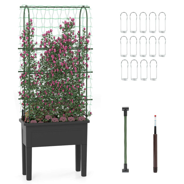 Raised Garden Bed Planter Box with Climbing Trellis product image