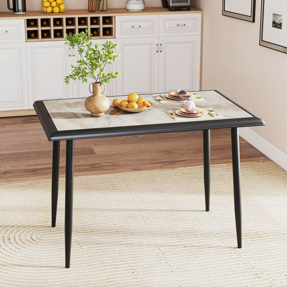 44" Kitchen Table with Faux Marble Tabletop product image