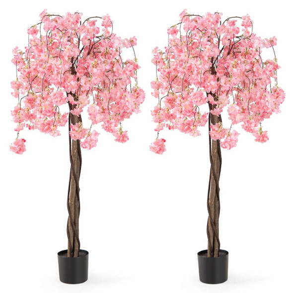 5.5-foot Tall Artificial Cherry Blossom Tree (1- or 2-Pack) product image