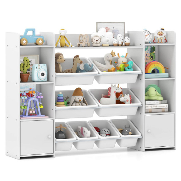 4-Tier Large Storage Cabinet with 6 Cubbies and 8 Removable Bins  product image