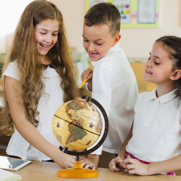 5.5-Inch Desktop Rotating Antique World Globe product image
