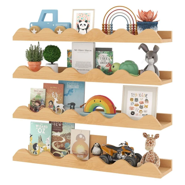 Kids Wave-Shaped Bookshelf (Set of 4) product image