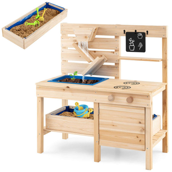 Kids Mud Kitchen with Detachable Sandbox product image