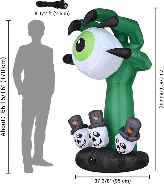 6FT Halloween Inflatable Monster Hand Eyeball with LED Lights  product image