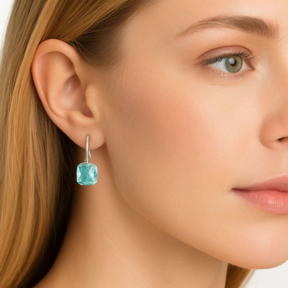 Leverback Asscher Cut Gemstone Earrings product image