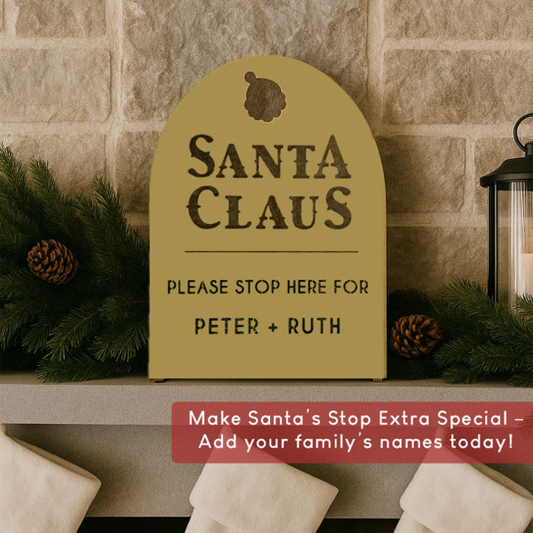Santa Claus Personalized Christmas Stop Sign  product image