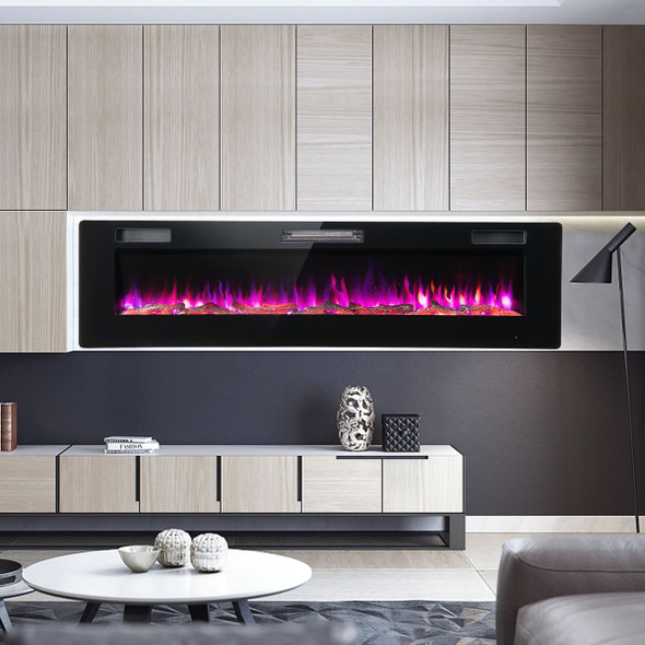 68'' Wall Mounted Ultra-Thin Recessed Electric Fireplace  product image
