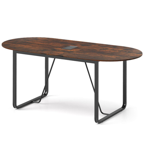71" Oval Home Office Table with Cable Management product image