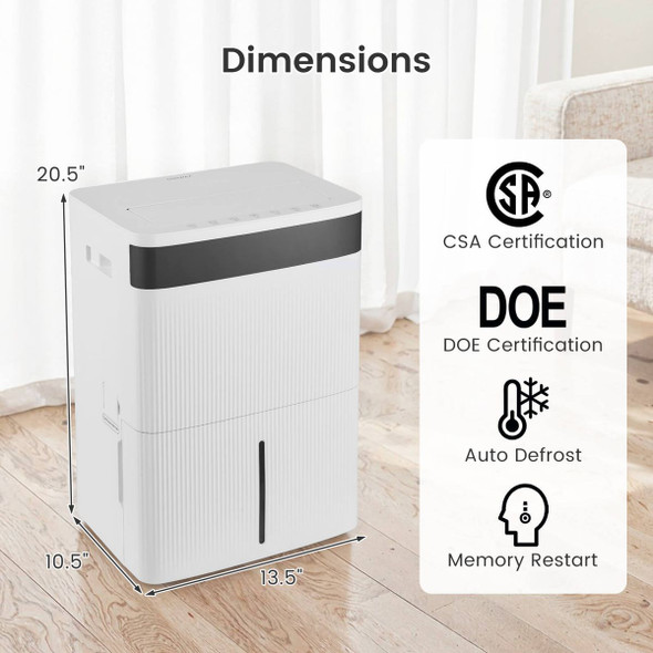 Dehumidifier with 3-Color Indicator and Smart Touch Control product image