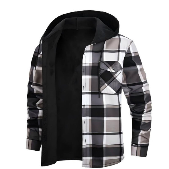Men's Classic Plaid Hooded Jacket product image