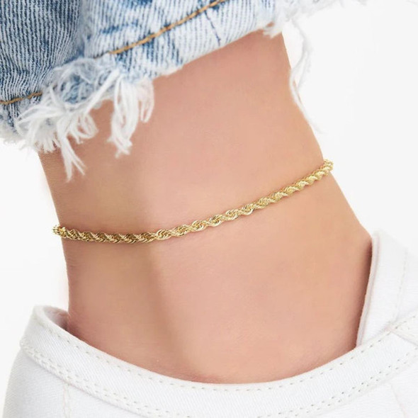 18k Gold Plated Braided Rope Anklet product image