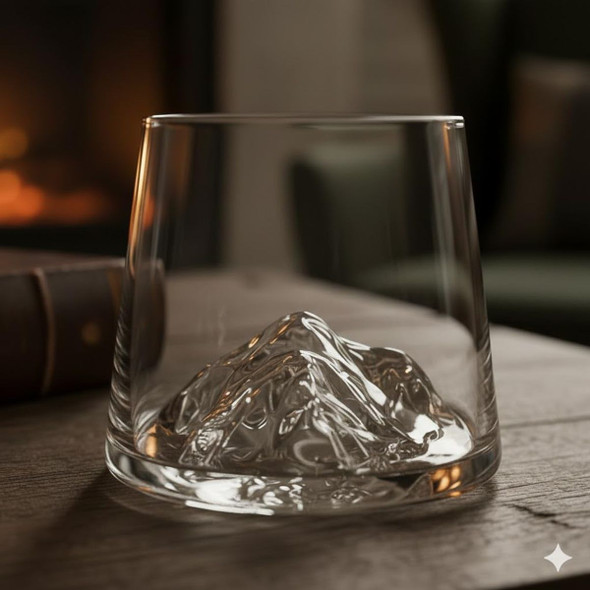 Whiskey Glasses with Sculpted Mountain Base (4-Pack) product image