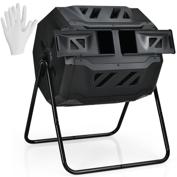 43-Gallon Composting Tumbler Bin with Dual Rotating Chamber product image