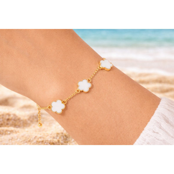18K Gold Plated Clover Charm Bracelet product image