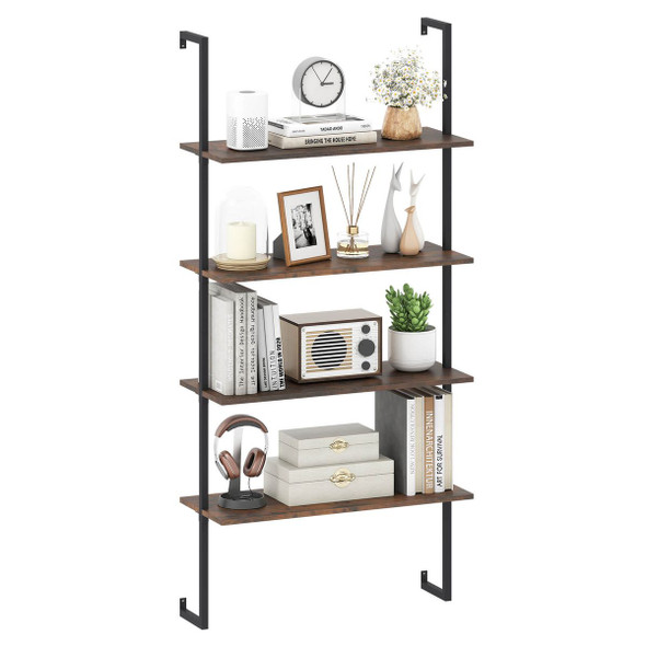 4-Tier Wall-Mounted Bookshelf product image