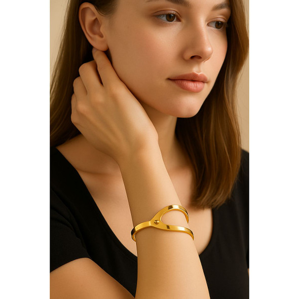 Gold-Plated Modern Wrap Bangle Bracelet product image