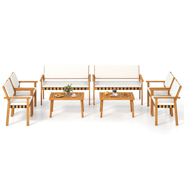 8-Piece Wood Furniture Set with Coffee Table product image