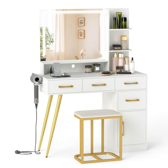 Modern Vanity Desk with Charging Station 3 Light Modes product image
