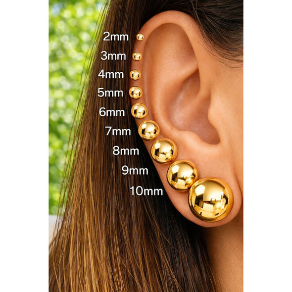 14K Gold Filled Classic Round Ball Stud Earrings product image