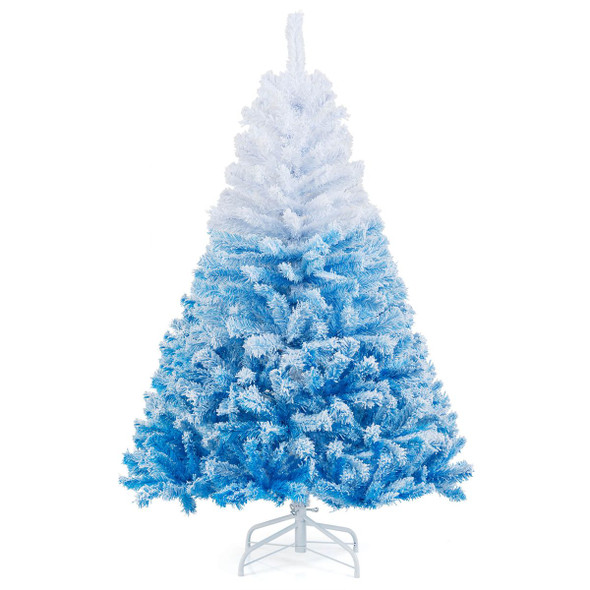 Pink and Blue Artificial Christmas Tree with Flocked Branch Tips product image