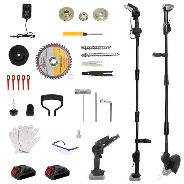 3-in-1 Cordless Electric Pole Saw, Mini Chainsaw, and Grass Trimmer product image