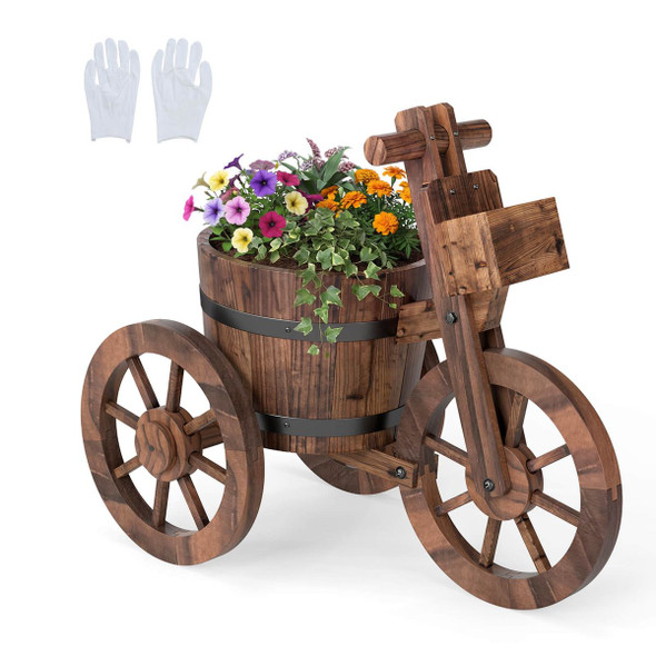 Rustic Wood Tricycle Planter (1- or 2-Pack) product image
