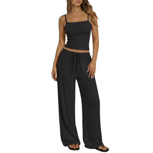 Women's Square Neck Cami and Wide Leg Pants (2 Piece Set) product image