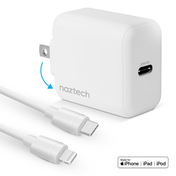 20W PD Wall Charger + USB-C to Lightning 4ft Cable product image