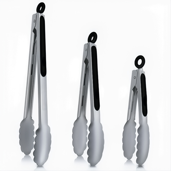 Stainless Steel Kitchen Tongs (3-Pack) product image