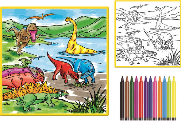 Kids' Washable Coloring Mat with 12 Washable Markers product image