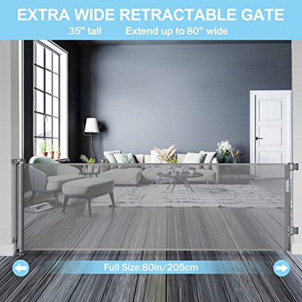 80" Extra Wide Retractable Baby Gate product image