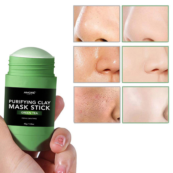 Amoré Paris® Green Tea Purifying Clay Mask Stick for All Skin Types (2-Pack) product image