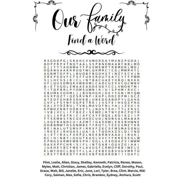 Personalized Family or Group Word Search Print (15-Pack) product image