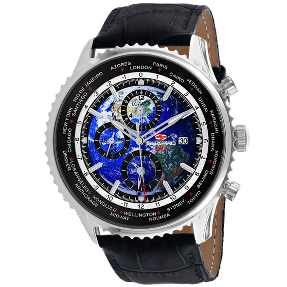 Seapro Men's Meridian World Timer GMT Blue Dial Watch product image