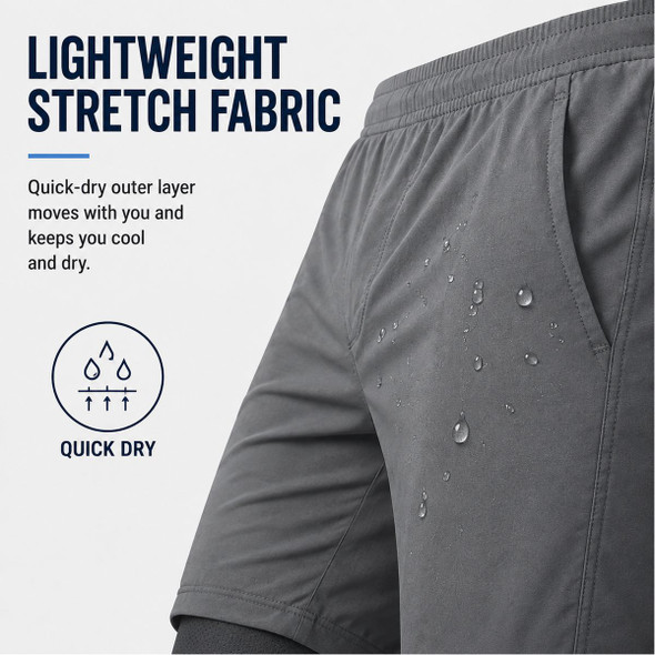 Men’s 2-in-1 Athletic Gym Shorts (5-Pack) product image