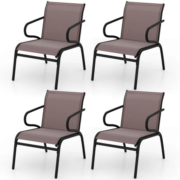 Patio Chairs with Breathable Fabric and Metal Frame (Set of 2, 4 or 6) product image